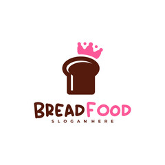 Bread crown logo vector template, Creative King bread logo design concepts