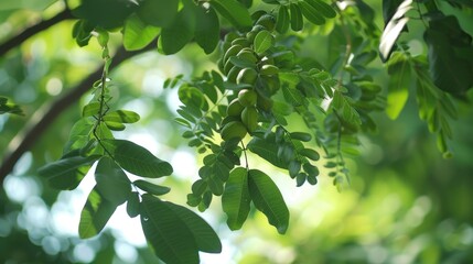 Tamarind (Tamarindus indica): Tropical trees with delicate leaves and tangy pods, tamarinds are valued for their flavorful fruit used in cooking and as a traditional remedy.
