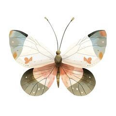 Light Pastel Butterfly Clipart in Jon Klassen Inspired Nursery Style