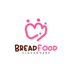 Bread crown logo vector template, Creative King bread logo design concepts
