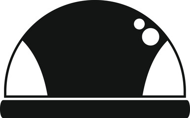 Simple and modern black and white swimming cap icon representing aquatic sports and recreational swimming