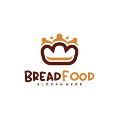 Bread crown logo vector template, Creative King bread logo design concepts
