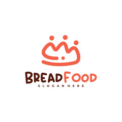 Bread crown logo vector template, Creative King bread logo design concepts