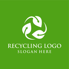 simple, modern, clean recycling logo concept