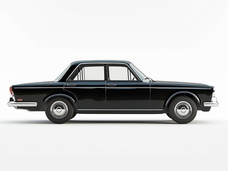 Obraz premium Black sedan car isolated on a white background.