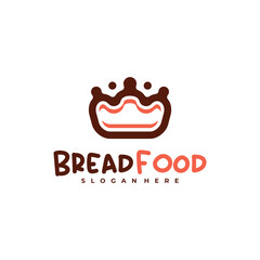 Bread crown logo vector template, Creative King bread logo design concepts