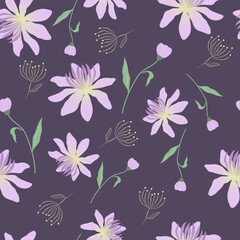 Flower seamless pattern for print. artwork for fabric, gift wrap paper, textile and wallpaper.