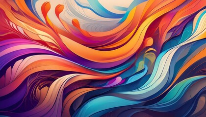 Obraz premium Colorful Curve Texture with Anime Style