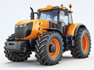 Obraz premium Agricultural tractor isolated on a white background.