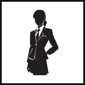 recommend clip art: Flight Attendant in Uniform silhouette isolated on white