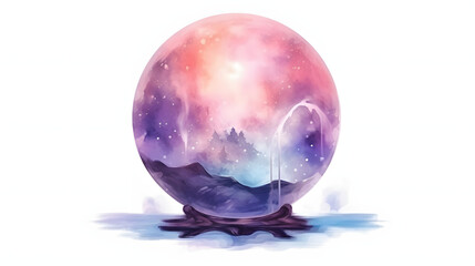 Crystal Ball fantasy watercolor style
