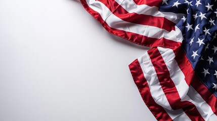 Stars and Stripes of the American flag, set against a white background to symbolize patriotism, freedom, and national pride.