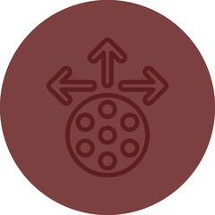 Film Distribution Vector Line Maroon Circle Maroon