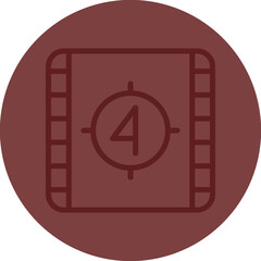 Film Countdown Vector Line Maroon Circle Maroon