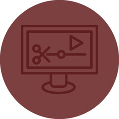 Motion Graphics Vector Line Maroon Circle Maroon