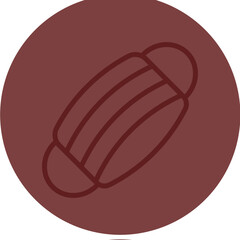 Face Mask Vector Line Maroon Circle Maroon