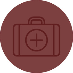 Obraz premium Health Vector Line Maroon Circle Maroon