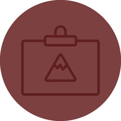 Ski Pass Vector Line Maroon Circle Maroon