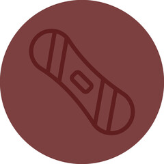 Snowboard Vector Line Maroon Circle Maroon