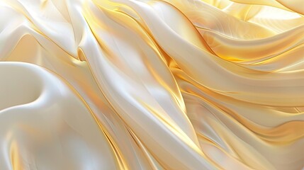 Dynamic 3D golden wave on a soft abstract light background, ideal for creating sophisticated and elegant visuals