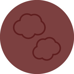 Cloud Vector Line Maroon Circle Maroon