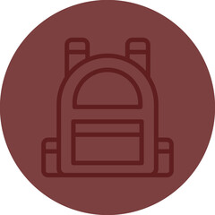 Backpack Vector Line Maroon Circle Maroon