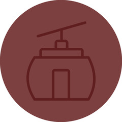 Cableway Vector Line Maroon Circle Maroon