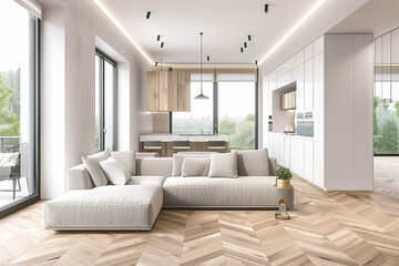 Fototapeta premium luxury interior living Room