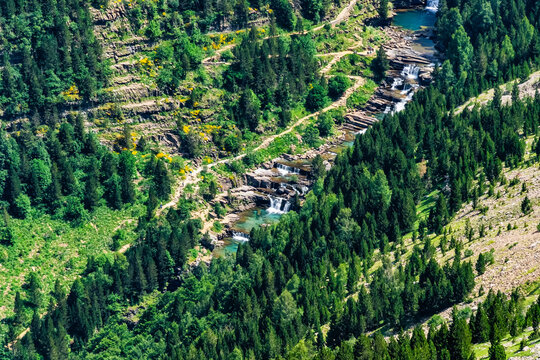 Arazas River that flows within the spectacular Ordesa valley in the Spanish Pyrenees.