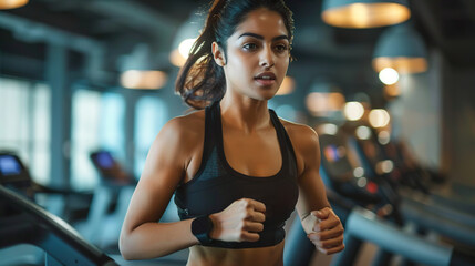 Fototapeta premium Indian girl in gym