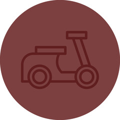 Scooter Vector Line Maroon Circle Maroon