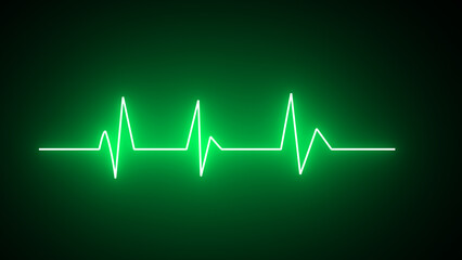 ECG heartbeat monitor, cardiogram heart pulse line wave. Heart rate pulse rhythm line illustration.