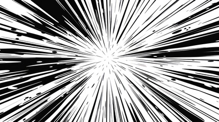 Fototapeta premium Abstract Black and White Radiating Lines
