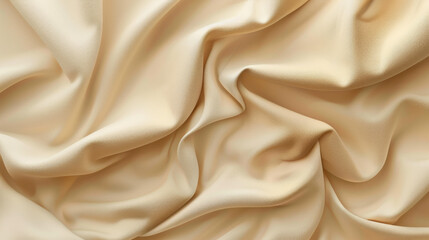 Obraz premium A closeup image of a smooth creamcolored fabric draped in gentle folds creating a soft and elegant background