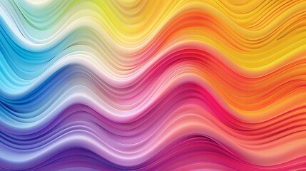 Obraz premium Colorful rainbow texture with 3d waves and gradient shapes for design projects and print templates