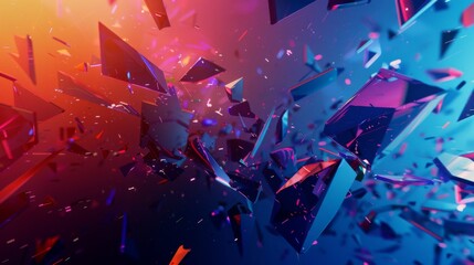 Fototapeta premium Abstract background with vibrant blue and orange geometric shapes.