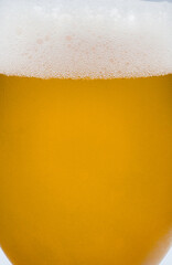 Glass of beer on a white background.
