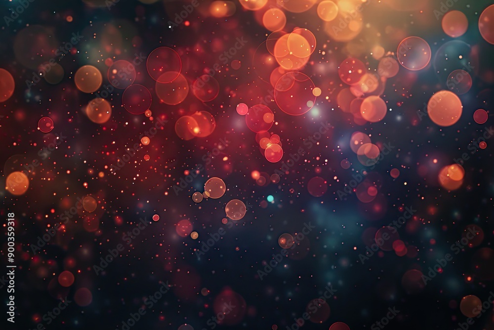 Aufkleber blurry image of dark background with orange and blue lights, bokeh effect overlay with varying inten