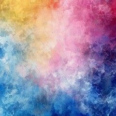 Fototapeta premium Abstract colorful brushstroke background with a vibrant blend of yellow, orange, pink, and blue.