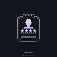 employee review icon with gradient, vector