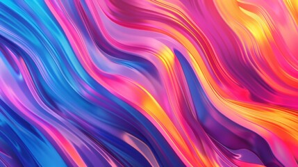 Obraz premium Abstract colorful wavy background with vibrant blue, pink, and yellow hues. Perfect for designs requiring a dynamic and energetic feel.