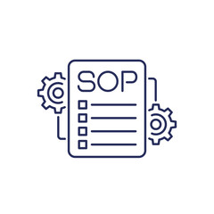 SOP icon, Standard Operating Procedure line vector