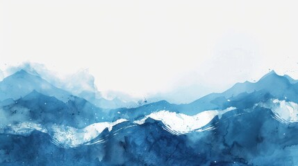 Abstract Watercolor Mountain Range