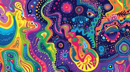 Abstract Colorful psychedelic background. Pastel color psychedelic background