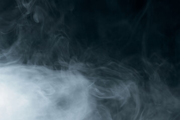 White Smoke Texture on Black Background