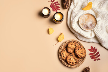 Cosy autumn coffee and cookies