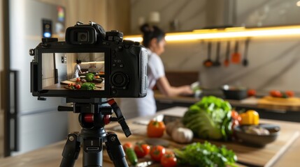 The camera recording in kitchen
