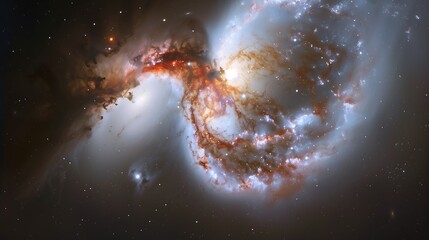 interacting galaxies with bright stars and cosmic dust