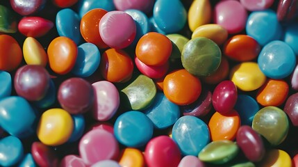 Obraz premium Close-up of Colorful Candy Coated Chocolate Buttons.