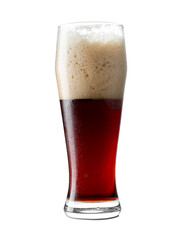 Glass of dark beer isolated on white